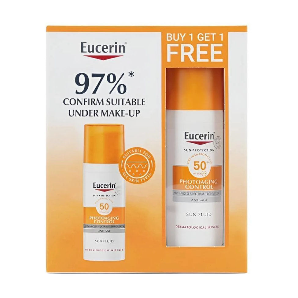 يوسرين واقي شمس سائل 50 مل مضاد للشيخوخة SPF 50+ مجانا 1+1 |  صيدلية.كوم.