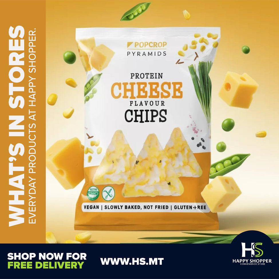 Pop Crop Gluten-Free Cheese and Onion Flavored Protein Chips 60 g