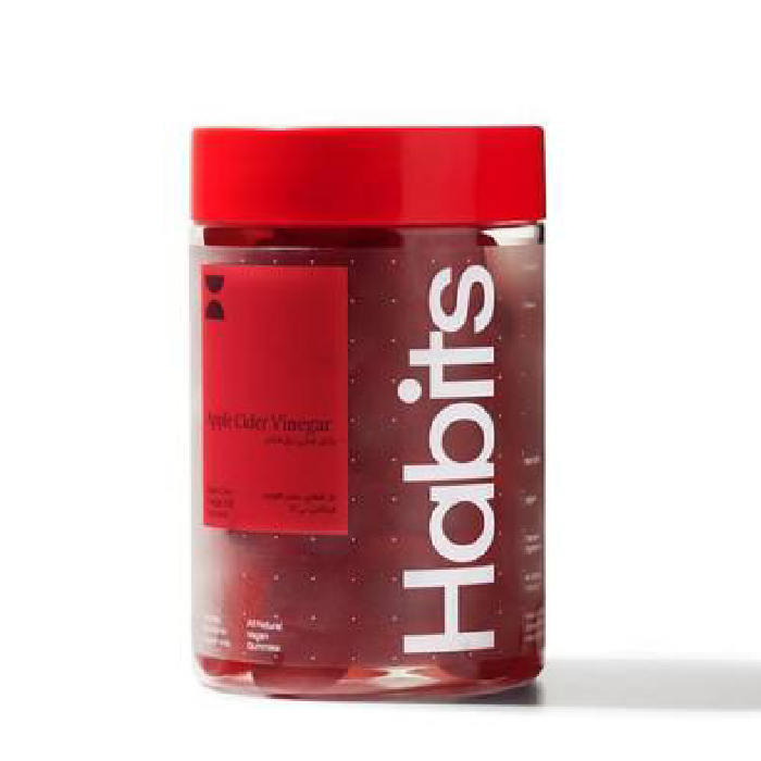 هابيتس حلوى مكمل غذائي بخل التفاح و فيتامين بي 12 و حمض الفوليك 60 قطعة |  صيدلية.كوم.