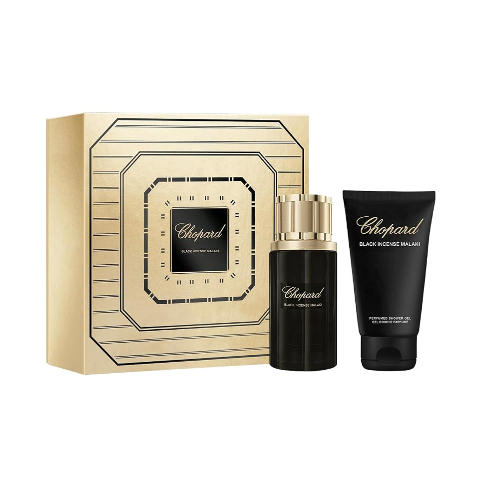 Chopard Black Incense Royal Eau de Parfum for Unisex, 80 ml perfume, 150 ml shower gel set