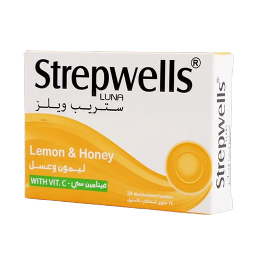Strepwells Lemon and Honey Lozenges 24 Pieces