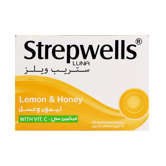 Strepwells Lemon and Honey Lozenges 24 Pieces