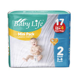 Baby Life Diapers Savings Pack 3-6 Kg No.2- 17 Diapers