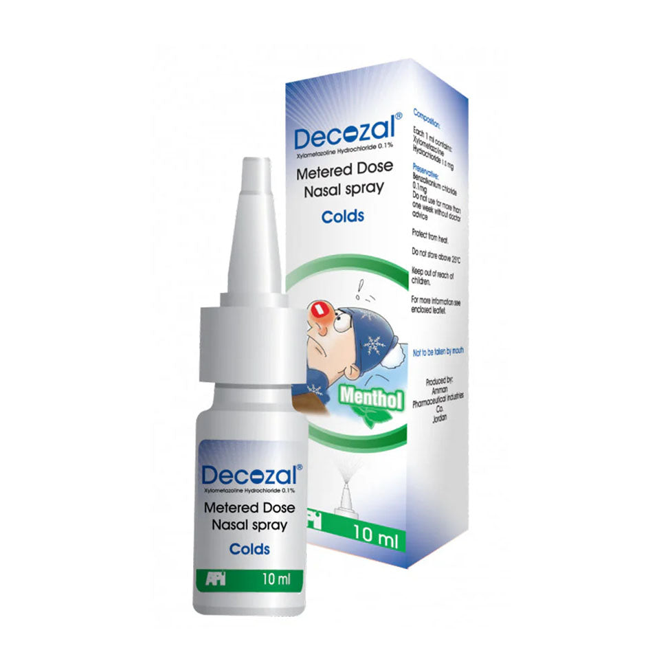 Decozal 0.1% nasal drops relieve cold and allergy symptoms 10 ml