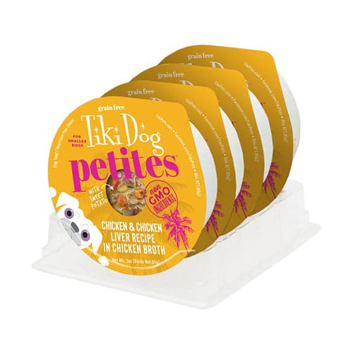 تيكي دوج الوها بتيتس بالدجاج وكبد الدجاج في المرق للكلاب الصغيرة 85غ |  صيدلية.كوم.