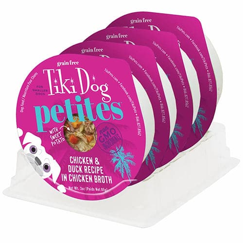 تيكي دوج الوها بتيتس بالدجاج وبط في المرق للكلاب الصغيرة 85غ |  صيدلية.كوم.