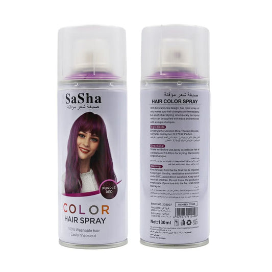 بخاخ صبغة شعر مؤقت باللون الأرجواني من ساشا 130 مل |  صيدلية.كوم.