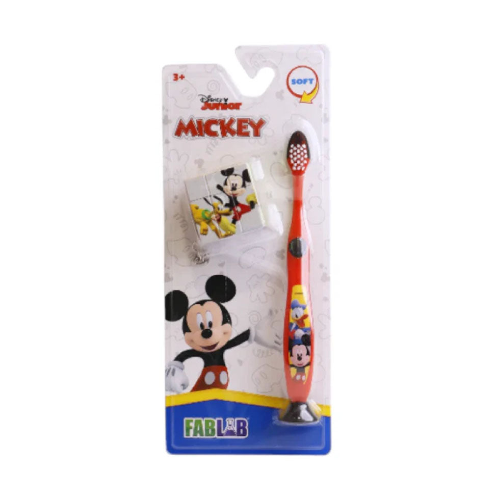 Fab Lab soft toothbrush Mickey Mouse for children with toy