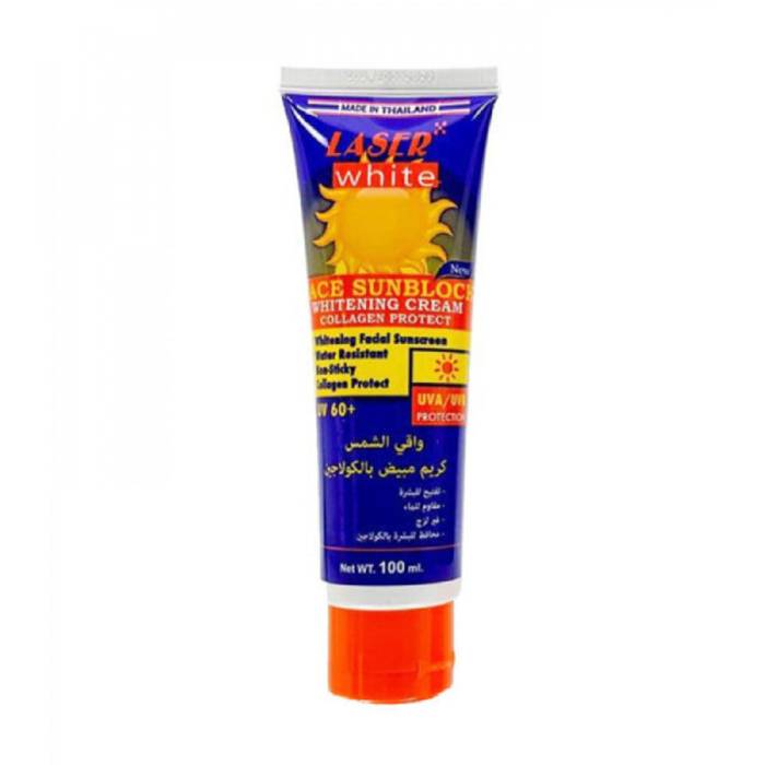 ليزر وايت كريم واقي شمس مبيض بالكولاجين SPF60 100 مل |  صيدلية.كوم.