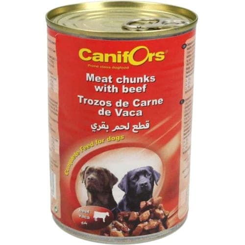 كانيفورس طعام رطب معلبات كلاب قطع اللحم مع لحم البقر 410 غ |  صيدلية.كوم.