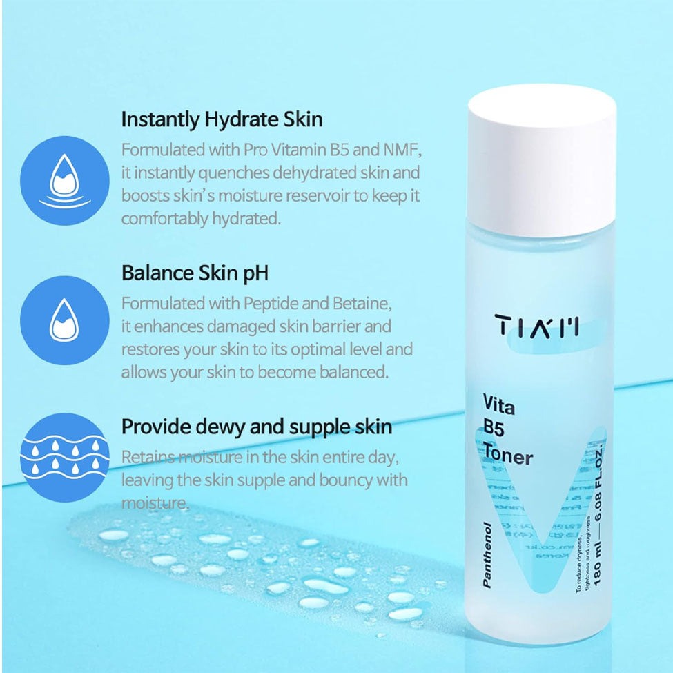 تيام تونر للوجه البيتيدات والكولاجين وفيتامين بي 5 بدون عطور لترطيب البشرة 180 مل |  صيدلية.كوم.