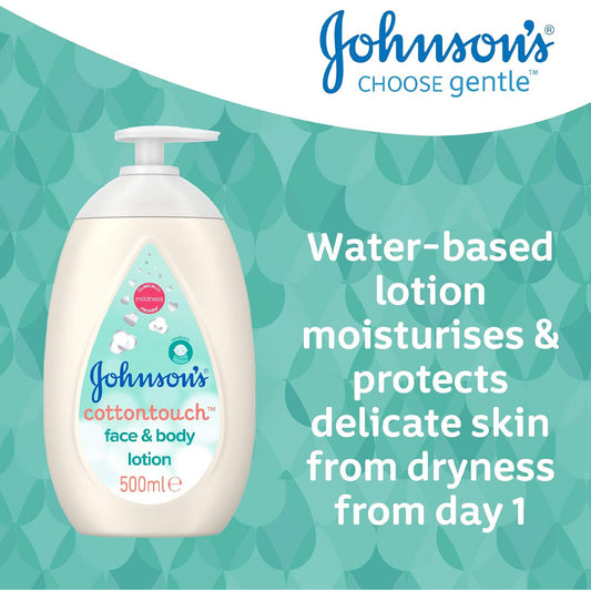 جونسون لوشن للوجه والجسم ملمس القطن 500 مل