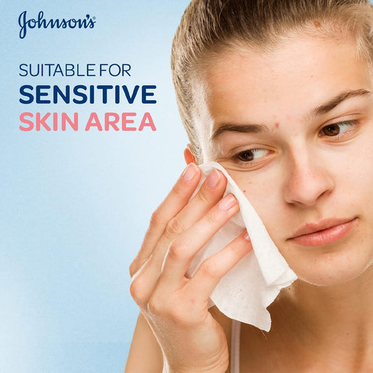 جونسون مناديل منظفة ومغذية للوجه 25 قطعة ازرق