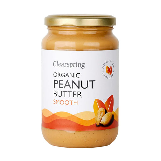 Smooth and organic peanut butter from Clear Spring 350 g