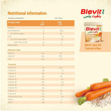 Blevit plus cereal carrots and rice 250 gm