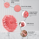 Mella Silicone Body Exfoliating Brush with Non-Slip Handles Pink