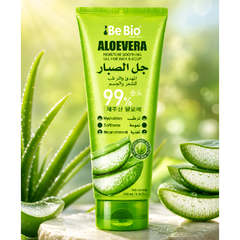 Be Bio 99% Aloe Vera Gel, Soothing and Moisturizing for Hair and Body, 200 ml Tube