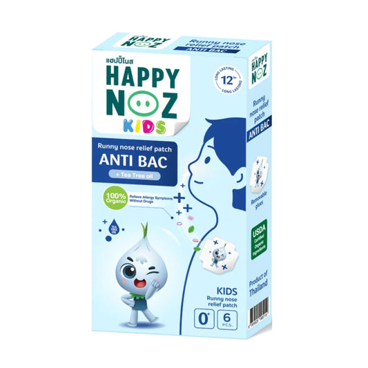 Happy Noz Patch For Children Relieves Runny Nose Antibacterial With Tea Tree Oil Organic 6 patches