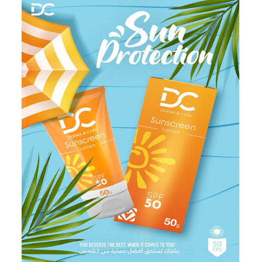 لوشن واقي من الشمس بعامل حماية 50  حجم 50 جم من ديرما اند كير |  صيدلية.كوم.