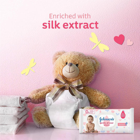 جونسون مناديل لتنظيف لطيف لكامل بشرة الاطفال 