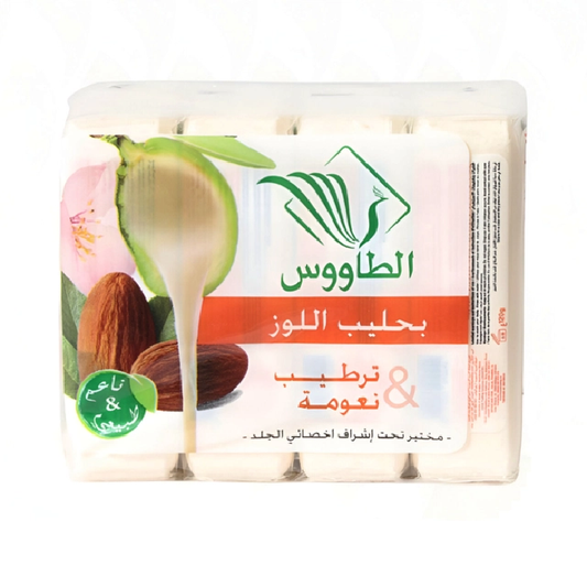 الطاووس صابون قالب بحليب اللوز 4 × 120 جرام