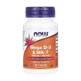 NOW Mega D-3 & MK-7 - 5,000 IU / 180 mcg - 60 Capsules