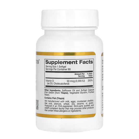 فيتامين د 3 بكبسولات هلامية 50 مكجم 90 حبة من كاليفورنيا جولد نيوتريشن‏ |  صيدلية.كوم.