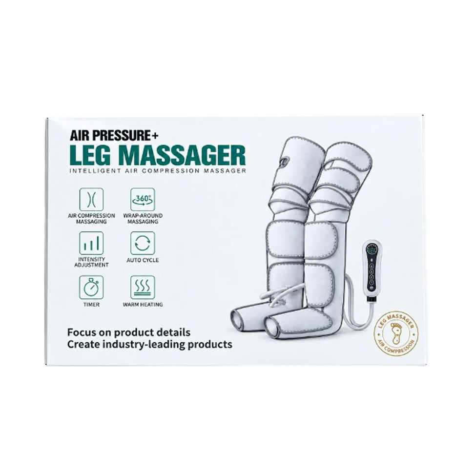 Leg massager with air compression and heating