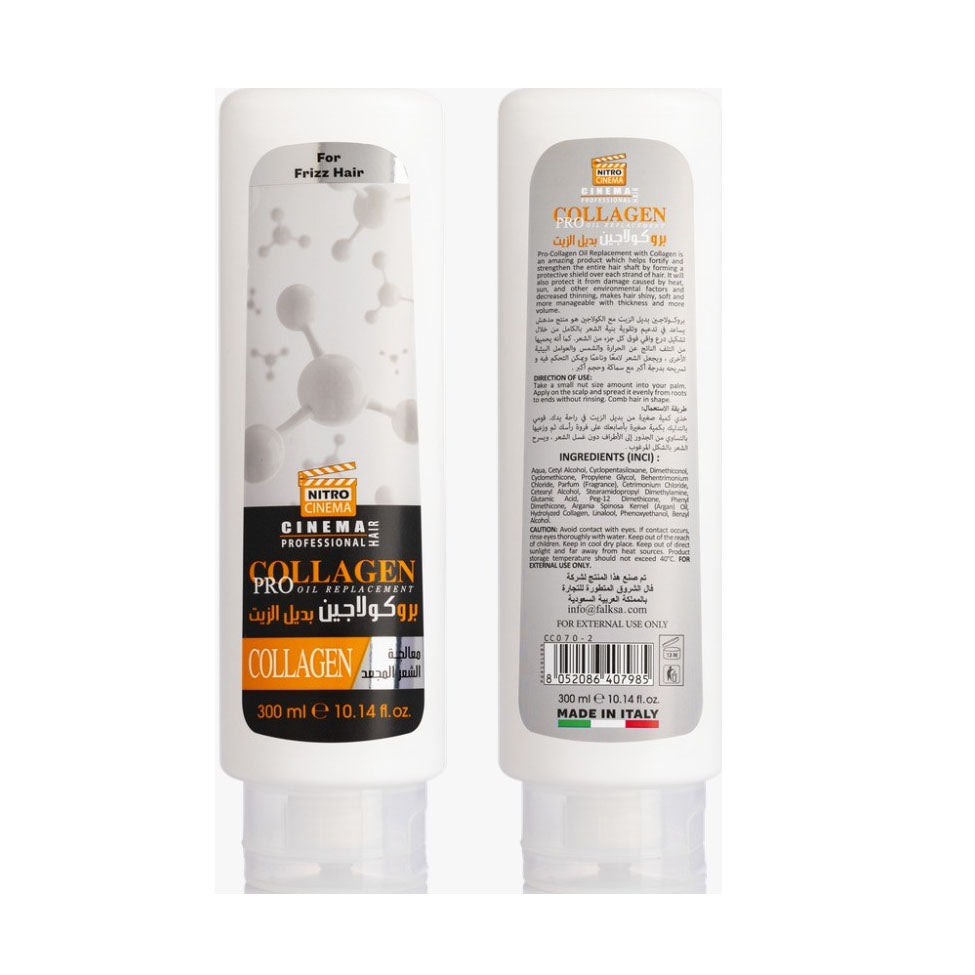 Nitro Cinema Pro Collagen Hair Oil Replacement for Curly Hair with Collagen 300 ml