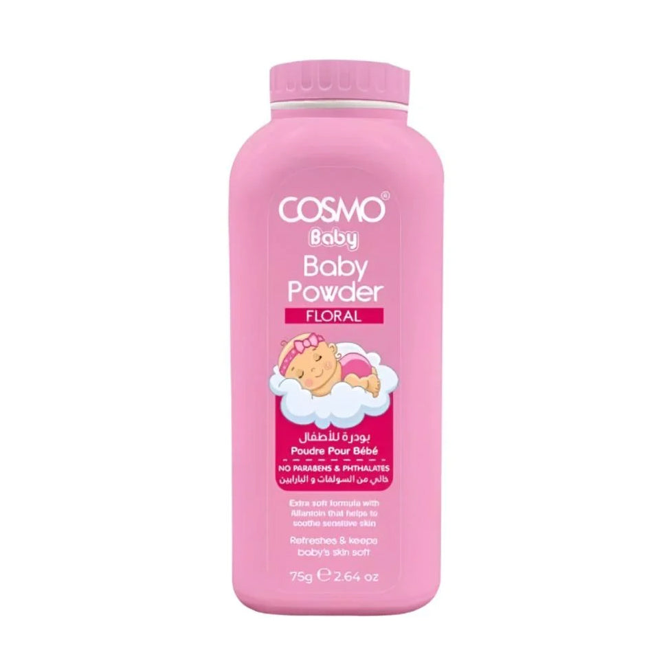 Cosmo Baby Powder Sulfate and Paraben Free with Flowers 75 grams