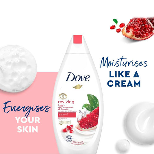 دوف جل استحمام نشاط وحيوية بخلاصة الرمان والكركدية 