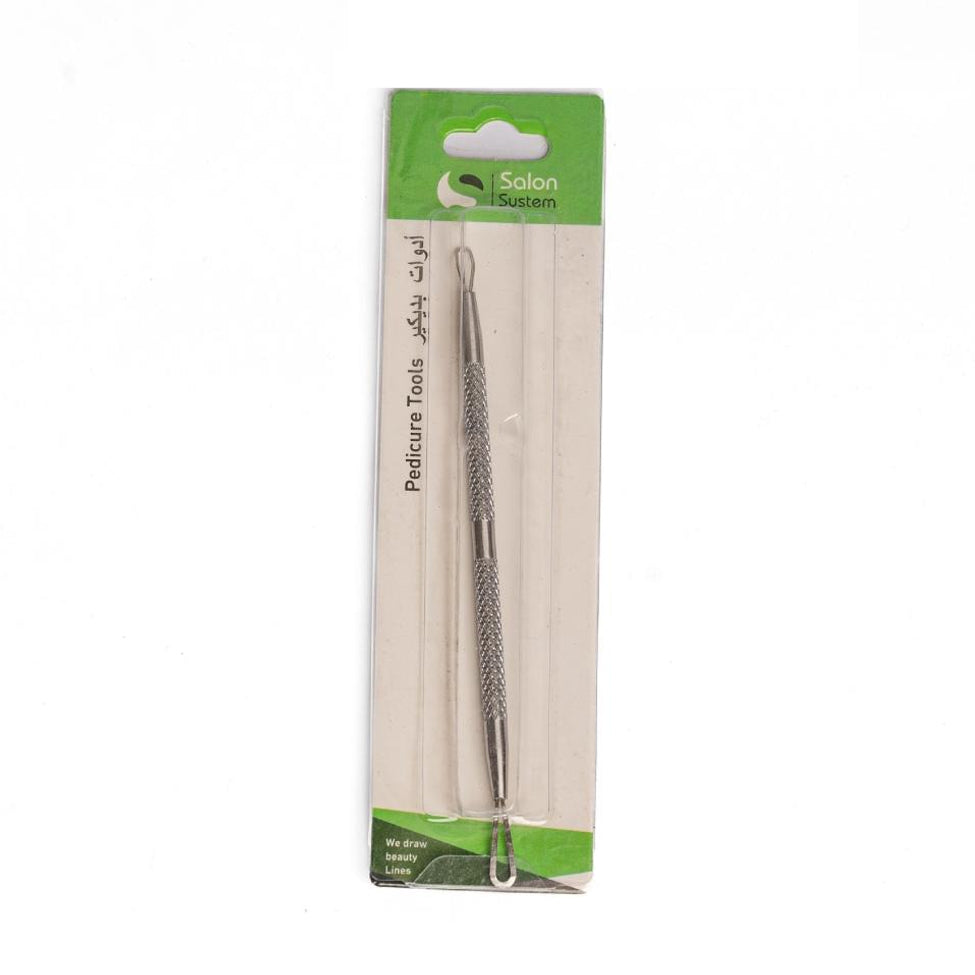 Double-ended tool for removing pimples and blackheads from Salon System