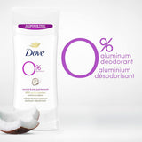 Dove deodorant free of aluminum and alcohol 0% for sensitive skin, 24-hour protection - coconut 174 g
