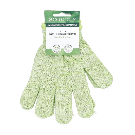 ايكو تولز قفازات خضراء للاستحمام والتقشير