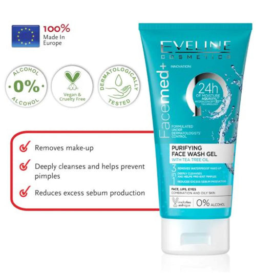 فيسميد+ غسول جل منقي للوجه بزيت شجرة الشاي 150 مل من ايفلين