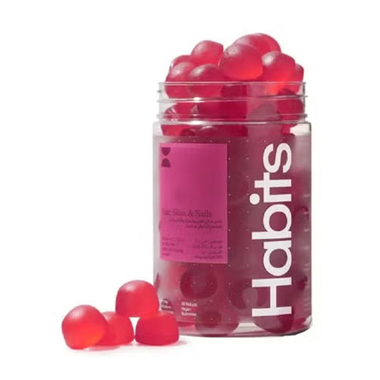 هابيتس حلوى مكمل غذائي بيوتين للشعر والبشرة والاظافر  60 قطعة