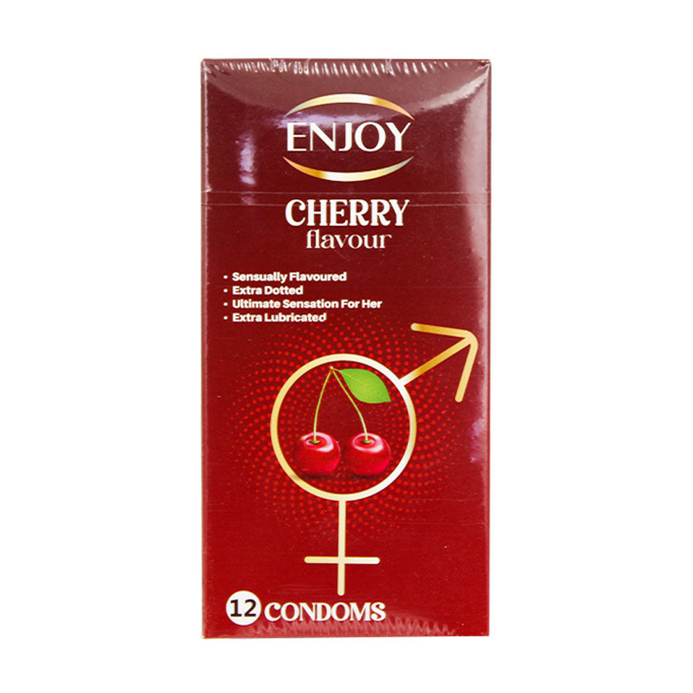 اينجوي واقي ذكري بنكهه الكرز بريميوم 12 قطعة |  صيدلية.كوم.