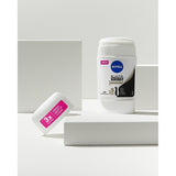 ستيك للنساء غير مرئي اسود وابيض ناعم حريري 48 ساعة 50 مل من نيفيا