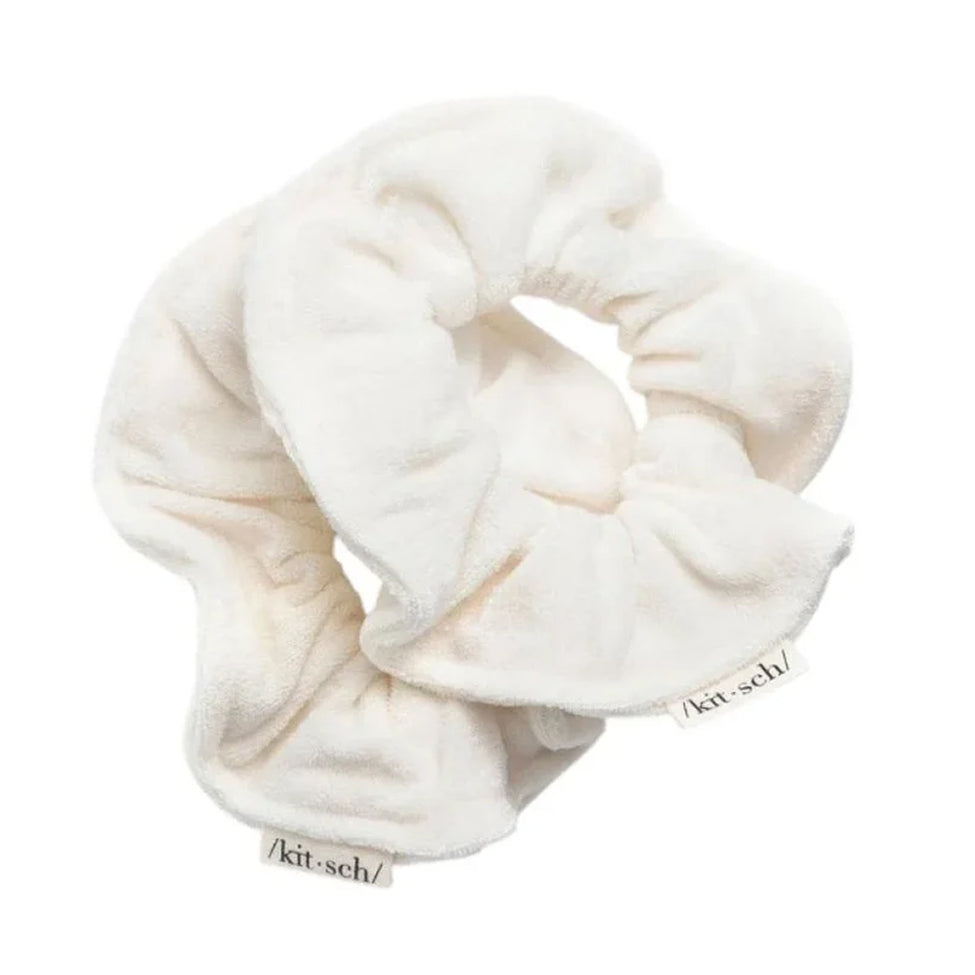 Kitsch Ultra-Soft Microfiber Hair Ties, 2-Piece Set, Snow White
