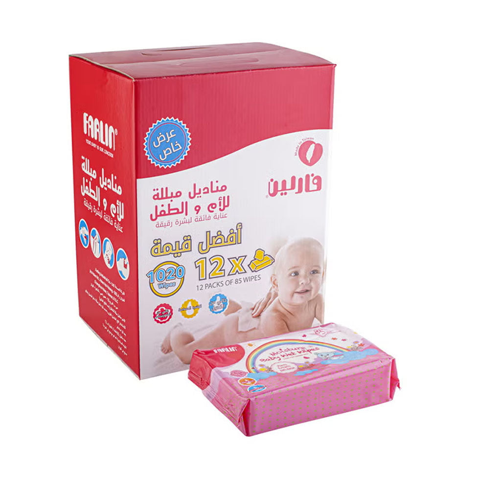 Farlin Extra Care Baby Wipes Value Pack 12 Packs x 85 Wipes
