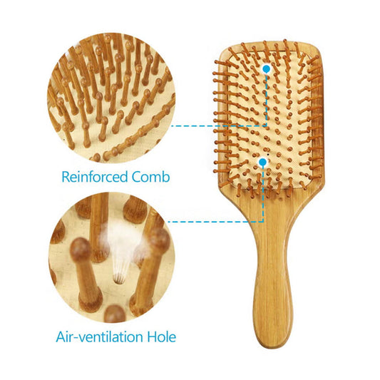 فرشاة شعر مصنوعة من الخيزران الطبيعي مضادة للكهرباء الساكنة من ميلا |  صيدلية.كوم.