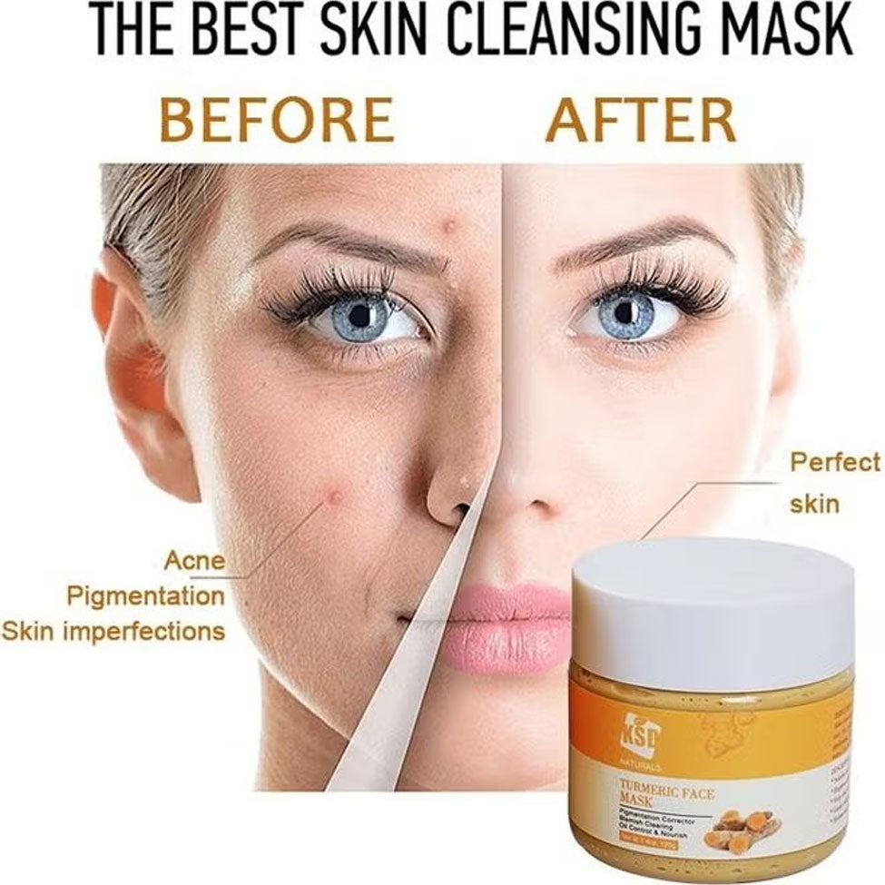 2- قناع تقشير الوجه بالكركم من كيه اس دي 120 غم أصفر