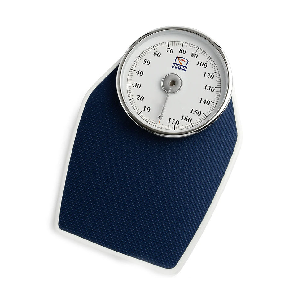 Mechanical bathroom scale for body with attractive wavy surface