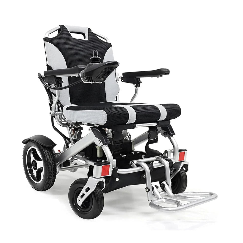 Lightweight Foldable Electric Wheelchair – Mid-Wheel Drive, Dual Motor Power, Supports Up to 135 kg