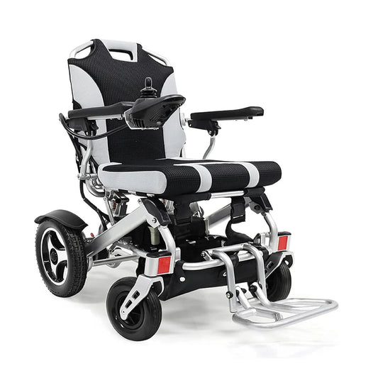 Lightweight Foldable Electric Wheelchair – Mid-Wheel Drive, Dual Motor Power, Supports Up to 135 kg