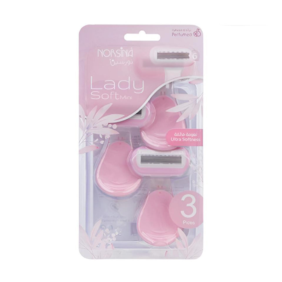Noursina Amwas Women's Shaver Lady Soft Mini 6 Blades Pink - 3 Pieces