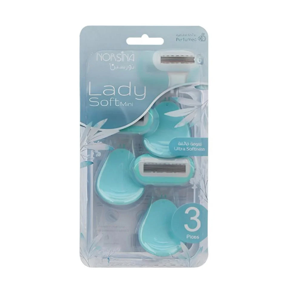 Noursina Lady Soft Mini Women's Razors 6 Blades Turquoise 3 Pieces