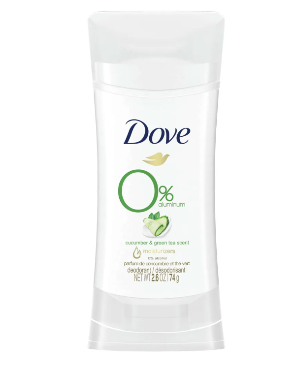 Dove Deodorant Free of Aluminum 0% and Aloe Vera for Sensitive Skin 24 Hour Protection - Cucumber & Green Tea 174 gm