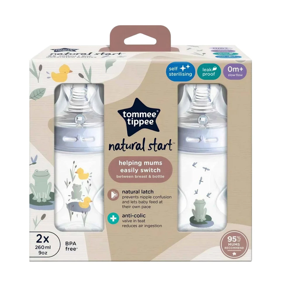 Tommee Tippee Bottles Pond Sterilizing Pack of 2 Natural Start 260 ml
