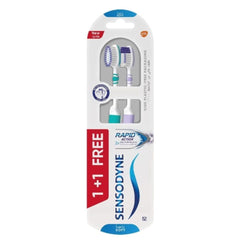 Sensodyne Rapid Action Toothbrushes 1 + 1 Free - Multi Color